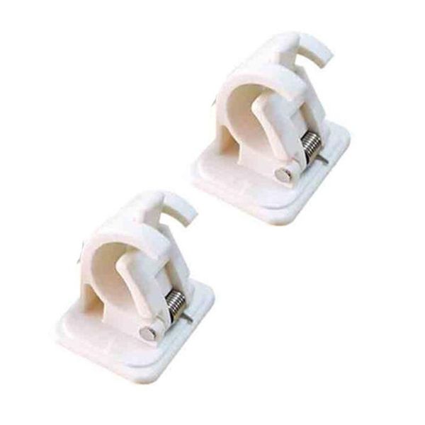 

bathroom storage & organization 2pcs self adhesive hooks curtain rod bracket pole holder hook holders wall brackets fixings