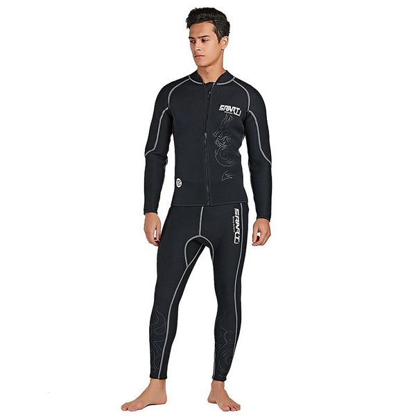 

men's women's 3mm neoprene long sleeve jacket front zipper wetsuit bottom diving pants shirts full body two-peices design two-piec