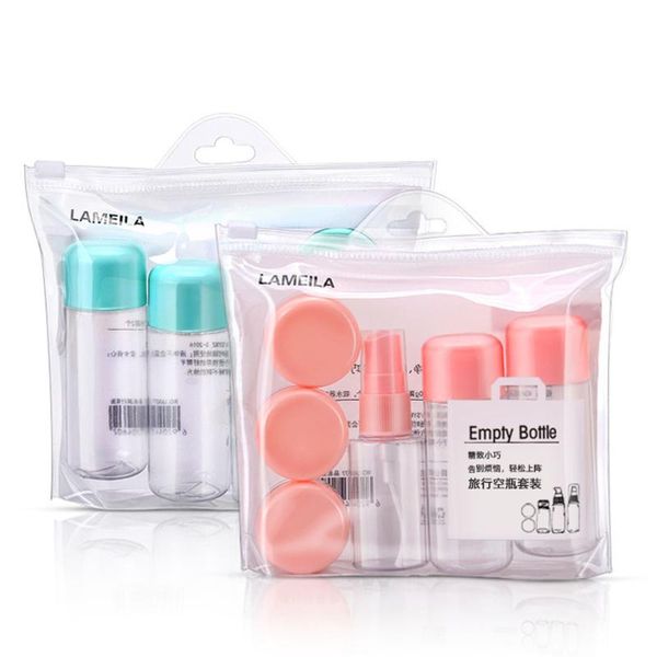 

8pcs/set travel mini makeup cosmetic face cream pot bottles plastic transparent empty eyeshadow make up container bottle storage & jars