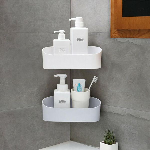 

bathroom storage & organization punch-corner shower shelf rack kitchen self-adhesive