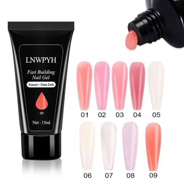 

nail gel lnwpyh shiny 15ml poly extension kit glitter uv set quick building acrylic builder art gelpolish, Red;pink