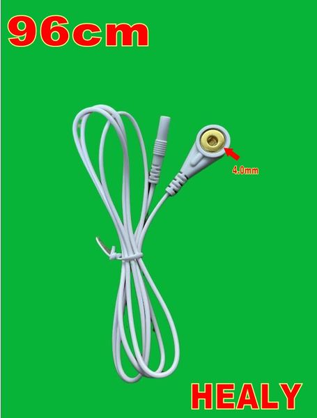 20pcs elettrodi cavo adattatore cavo di conversione cavo di collegamento per dispositivo HEALY WELLNESS con perno da 4,0 mm 96 cm