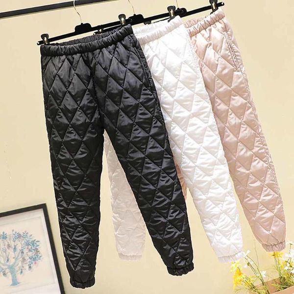 

women's pants & capris casual plus size 4xl warm baggy women winter thick outdoor high waist sweatpants fashion solid color stretch cot, Black;white