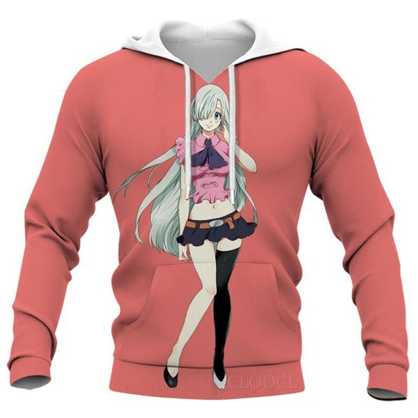 

men's hoodies & sweatshirts cloocl 3d print japanese anime seven deadly sins personality diy hoodie women hooded casual, Black