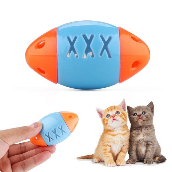 

cat toys pet football training color random products plastic rugby sound