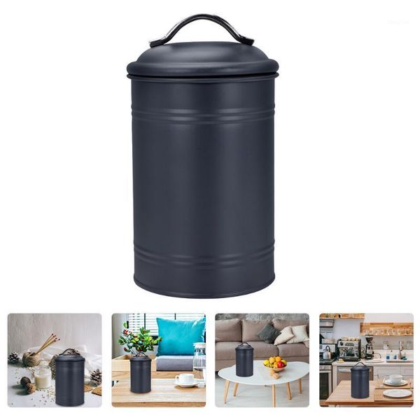

storage bottles & jars 1pc sealed tea canister airtight loose coffee snack box with lid (black)