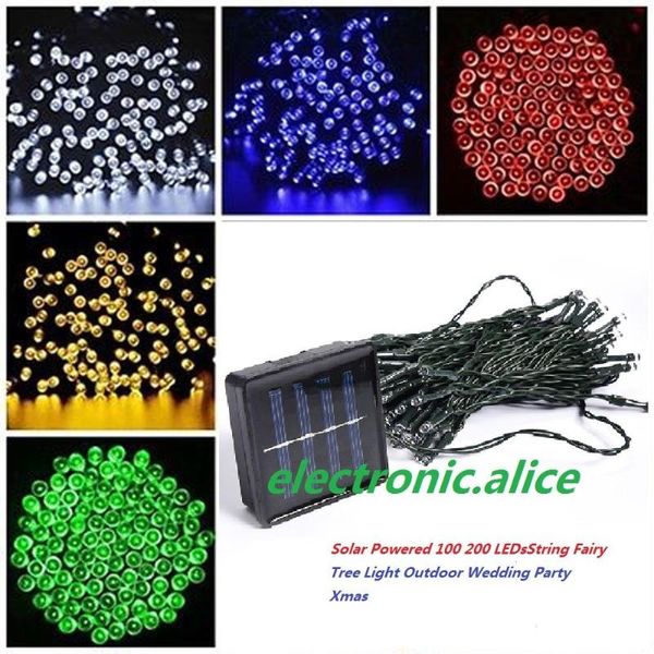 

100-200 led solar string light fairy garden tree decoration party wedding strips