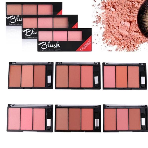 

blush 1pcs 3 colors rouge face blusher powder makeup cheek minerals palettes brush palette brightening cosmetic