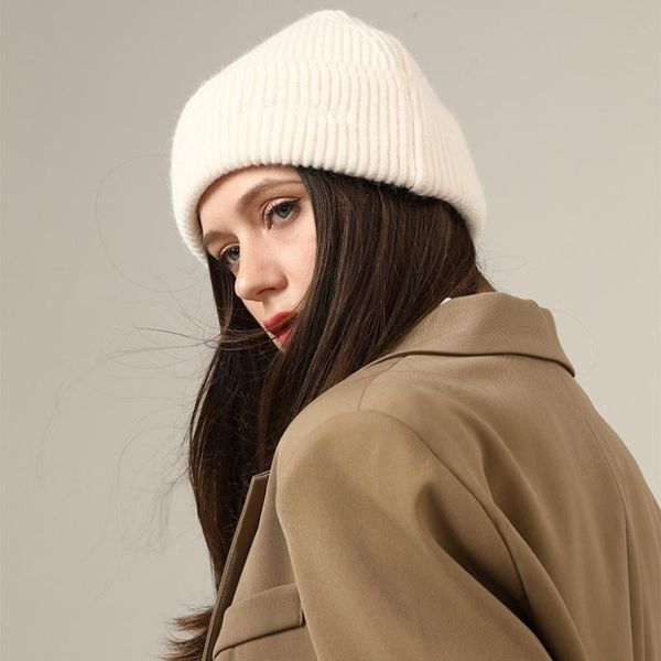 

outdoor hats beanies knitted hat woman winter skullies brimless cap autumn hip hop letter warm caps thick thermal ear protection, Black;white