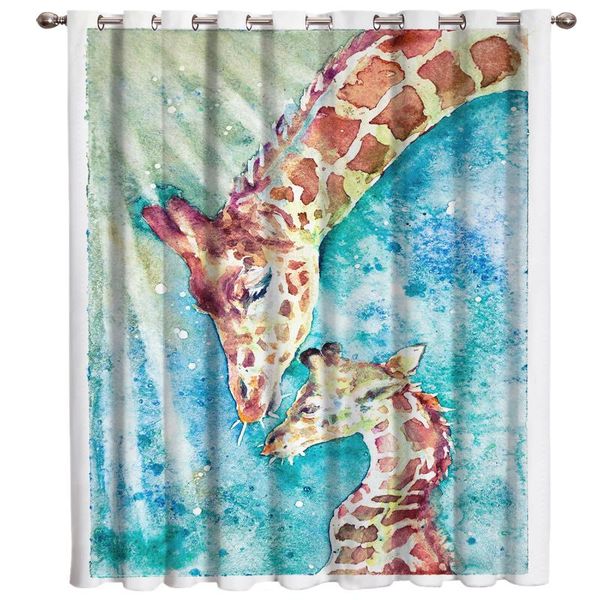 

curtain & drapes giraffe window treatments curtains valance blinds bathroom kitchen fabric decor panels kids room
