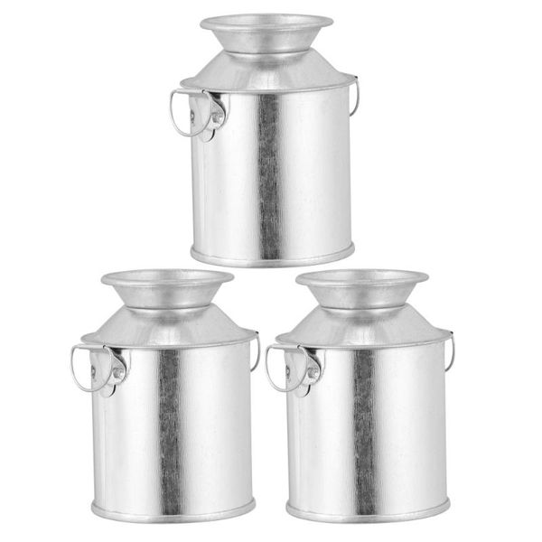 

3pcs delicate flower bucket home vase decoration vintage plant container vases