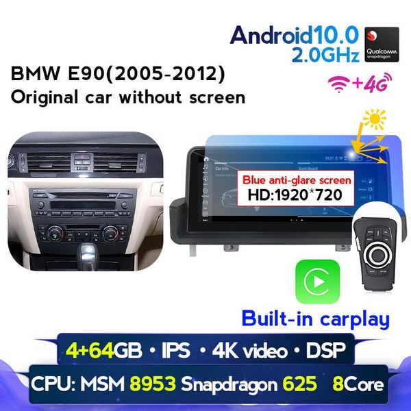 

qualcomm 8 core 4+64g auto radio multimedia for e60/ e90/e91/e92/e93 2005-2012 with wifi 4g sim navigation stereo 10.25 inch car dvd pla pla