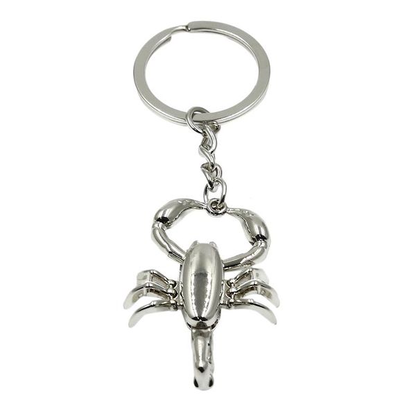 

keychains fashion creative retro scorpion king shape keychain personality punk animal man pendant key chain chrismas gift, Silver