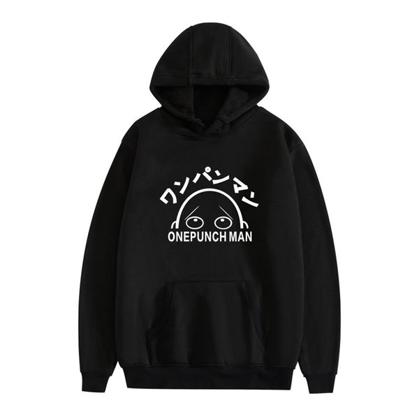 

one punch man season 2 loose casual hooded sweater, Black