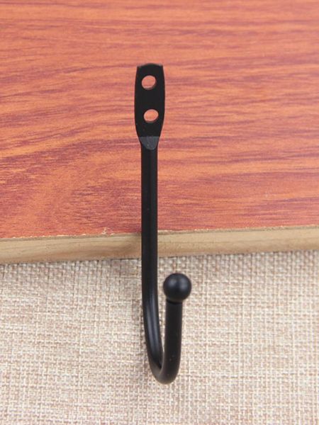 

hooks & rails set of 6 black iron for hanging towel coats come with screws