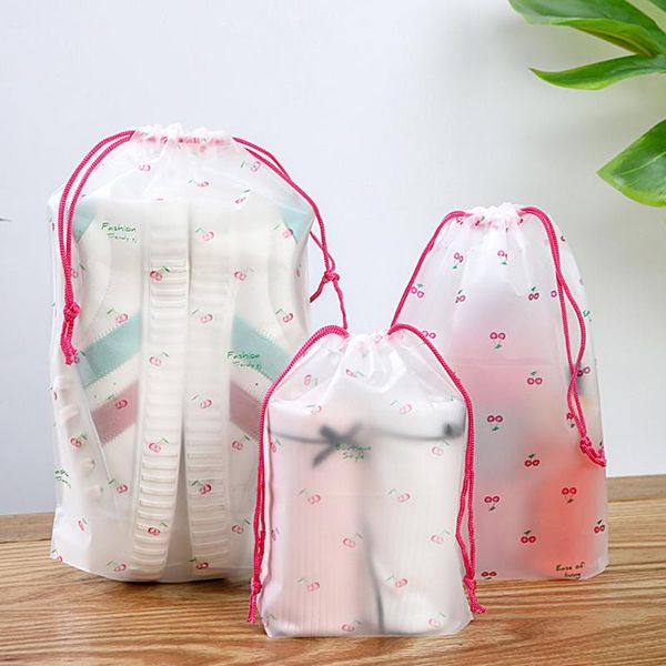 

storage bags travel transparent clothes makeup case bath make up organizer drawstring portable