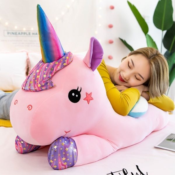 

lovely star unicorn plush toy children large doll sleeping pillow girl gift