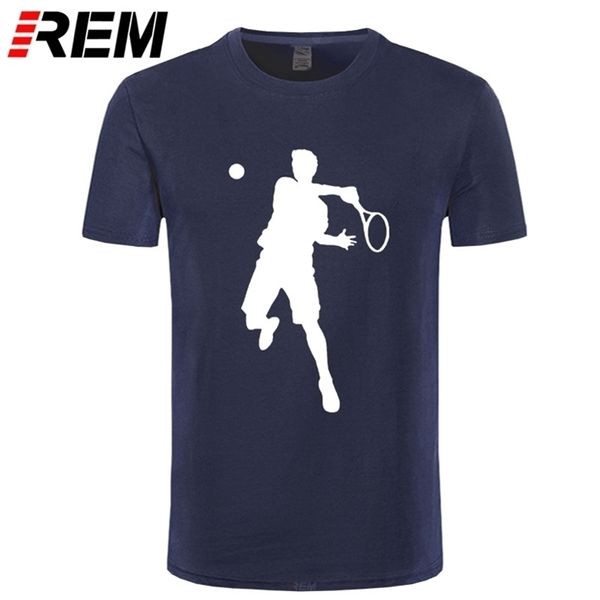 Rem T-shirt dos homens de tênis frescos Impresso T-shirt dos homens moda de alta qualidade marca engraçado moda raglan manga curta top tshirt 210716