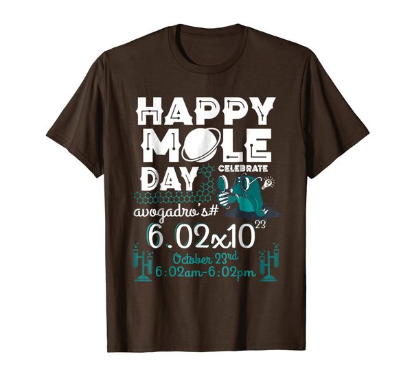 

happy mole day shirt on 23rd oct funny chemist t-shirt, White;black