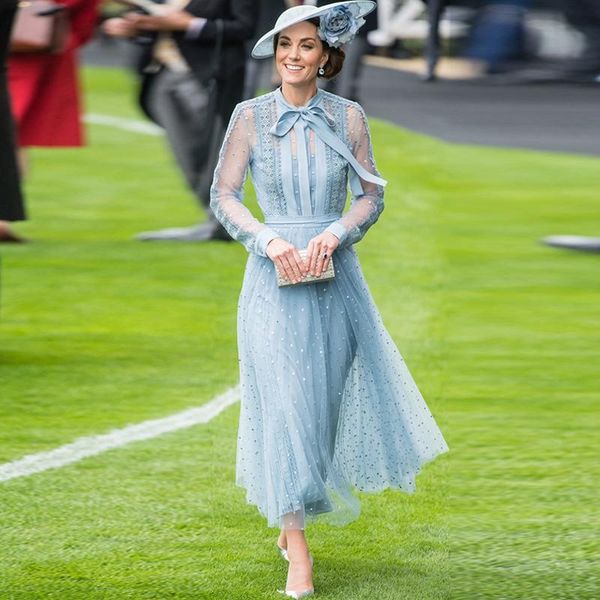 

casual dresses kate middleton fashion women's spring autumn elegant chic party lace patchwork dot print mesh midi dress, Black;gray