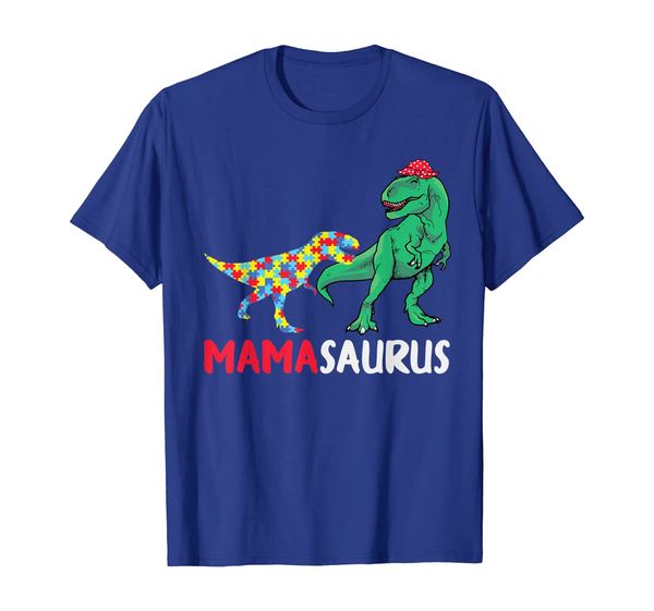 

mamasaurus mama dinosaur autism awareness gift t-shirt, White;black