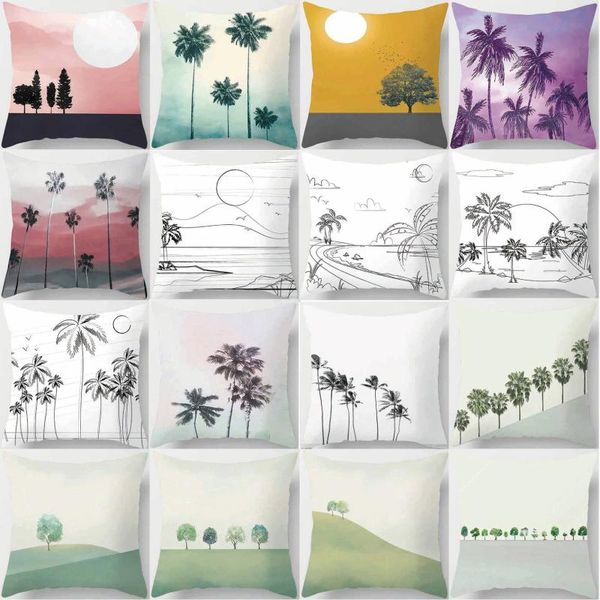 

cushion/decorative pillow simple treeprinting square pillowcase home decoration car sofa cushion cover 45cm*45cm