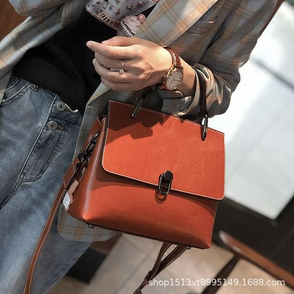 

bag 2021 autumn and winter women's versatile fashion simple niche design leather one shoulder portable messenger cross body
