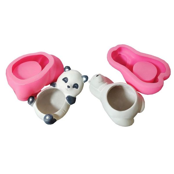 

jewelry pouches, bags mxmf panda/polar bear cement resin silicone molds storage box for making succulent plants pot flower candle holde, Pink;blue