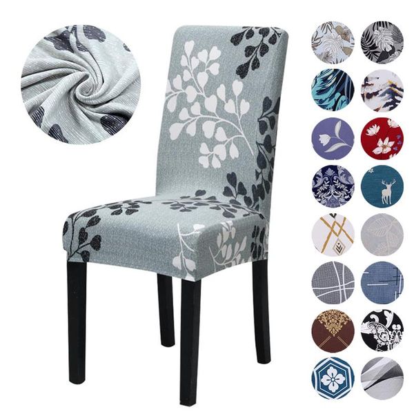 

chair covers leaves series cover removable anti-dirty flower branch printed for dining room home wedding stretch seat case