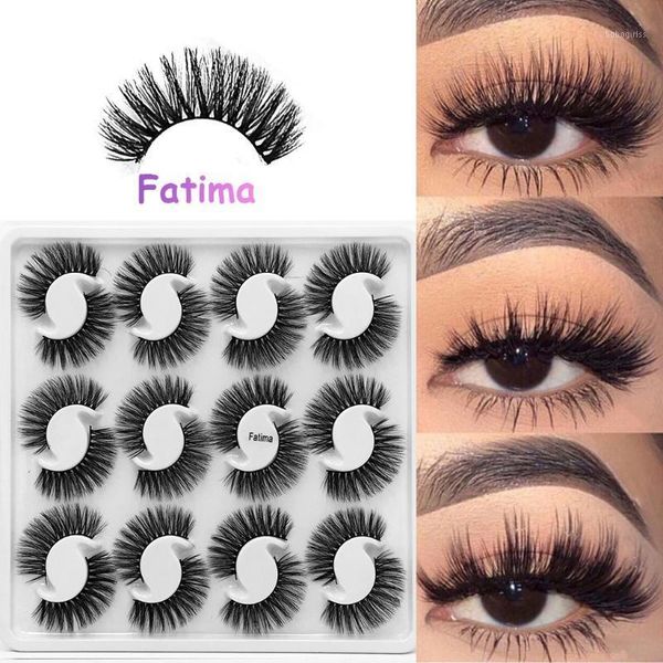 

12pairs natural long thick black false eyelashes charming eye lashes makeup1