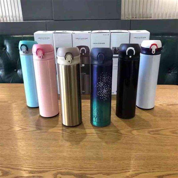 

bouncing stainless steel 304 spring cover thermos water star cup gift can be made