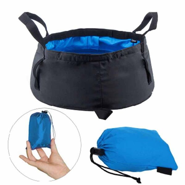 

buckets practical outdoor hiking camping fishing folding nylon bucket travel portable storage water multifunction washing tool