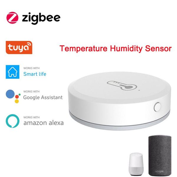 

smart home control tuya zigbee temperature humidity sensor real-time work with gateway hub via alexa google smartlife app