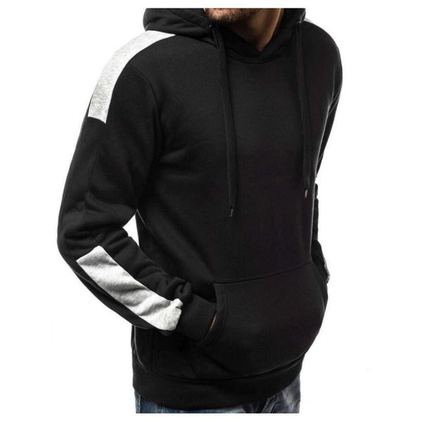 

men's tracksuits 2021 spring solid color patchwork hoodie warm sweatshirt, Gray