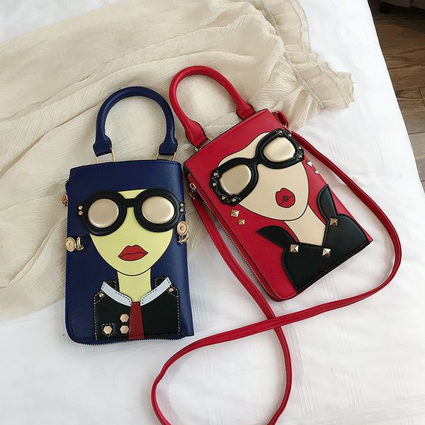 

mobile girl 2020 bag small new color contrast trend phone personality cartoon korean one-shoulder portable ins diagonal bnsic