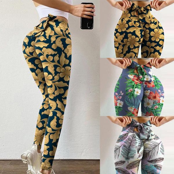 

35# legging women seamless sport leggings mid waist strethcy floral print fitness summer pants trousers leggins mujer women's, Black