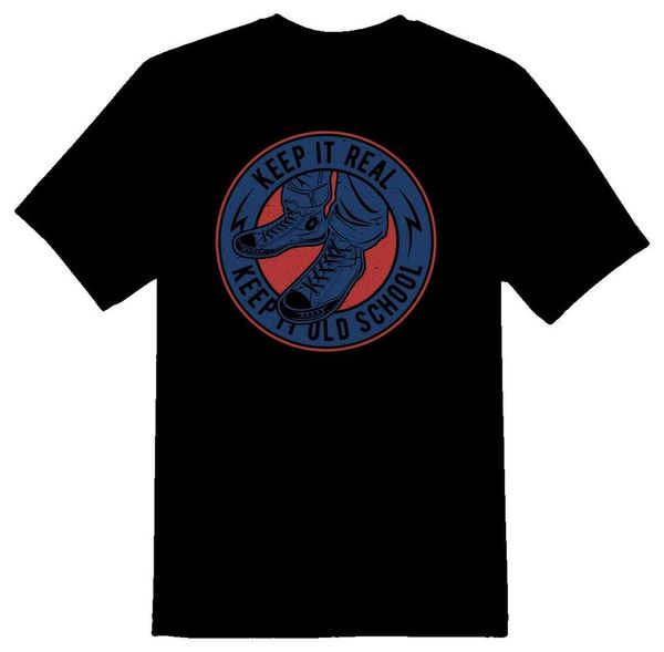 

keep it old school tee shirt black or white, White;black