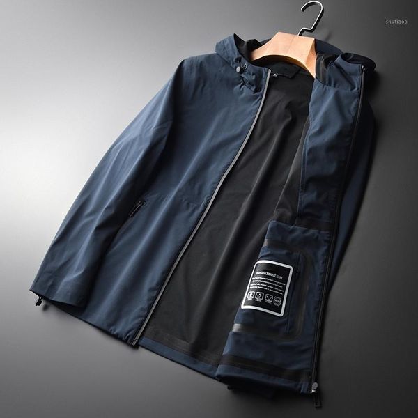 

spring hooded luxury autumn zipper mens and coats plus size 4xl fashion slim fit male jackets men's, Black;brown