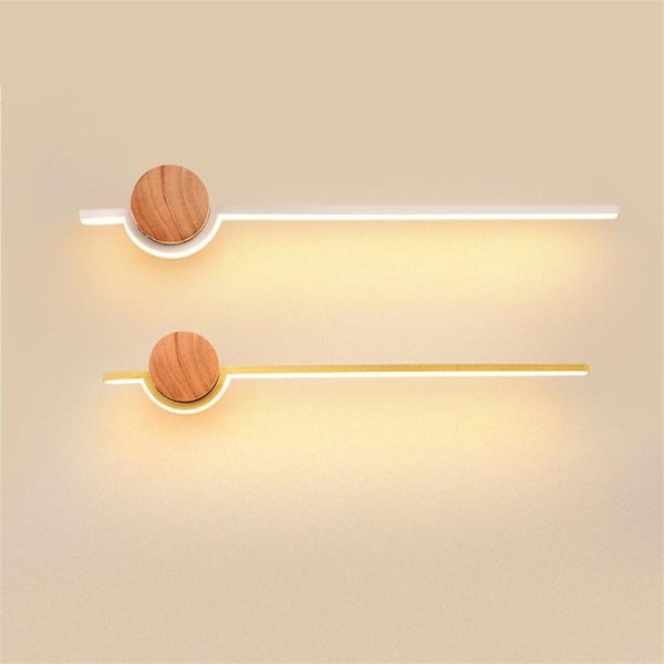 

wall lamp nordic wood art long strip lamps bathroom mirror headlights corridor light living room study background sconces lights