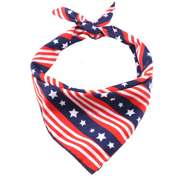 

independence day pet saliva towel washable triangular neckerchief bib bandana for cat dog adjustable July 4th puppy accessory GGA4316, As picture