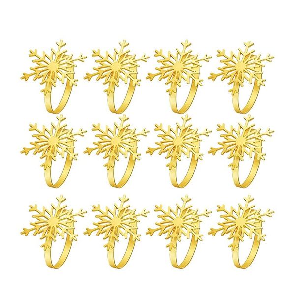 

napkin rings 12pcs christmas snowflake holder for dinners parties, everyday table decoration accessory
