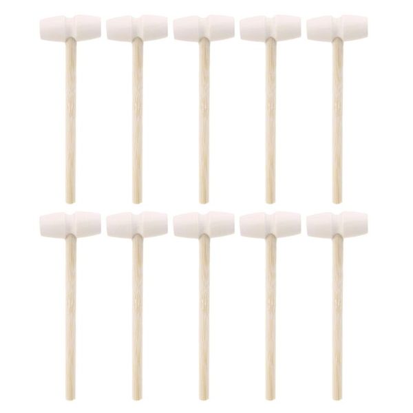 

hand tools 10 pcs wooden hammers toys for chocolate breakable heart mini hammer mallet smash-able smooth finish