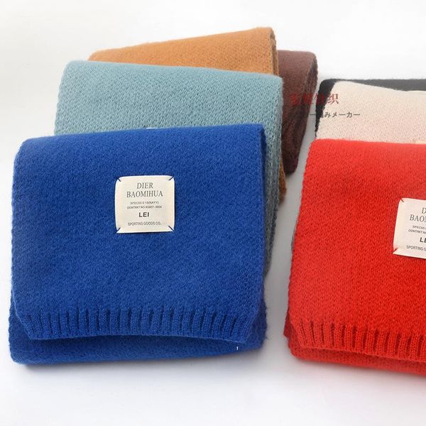 

scarves 2021 christmas gift cotton lady big shawl imitation cashmere scarf autumn and winter thickening warm letter printing, Blue;gray