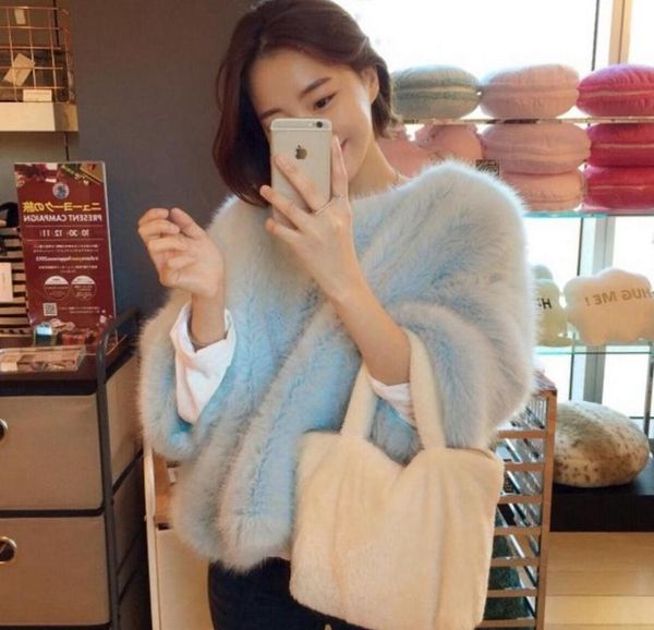 

women's fur & faux 2021 autumn winter imitation coat female short fashion small fragrance artificial cap mink velvet wj1781, Black