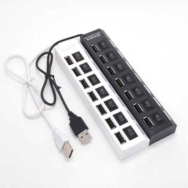 

hubs selling 7 ports led usb 2.0 adapter hub power on/off switch for lappc computer accessories