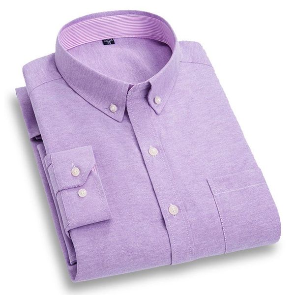 

men's casual shirts spring autumn long sleeve oxford fashion solid color regular fit button-down collar social soft shirt, White;black