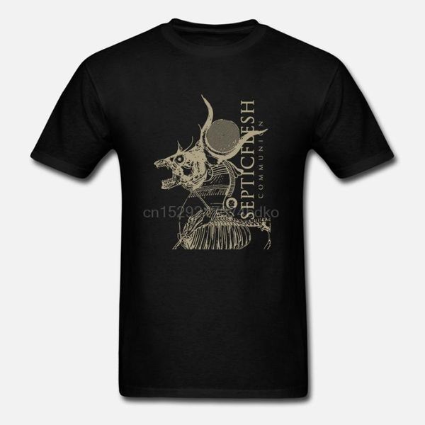 

men's t-shirts septicflesh communion logo t-shirt, White;black