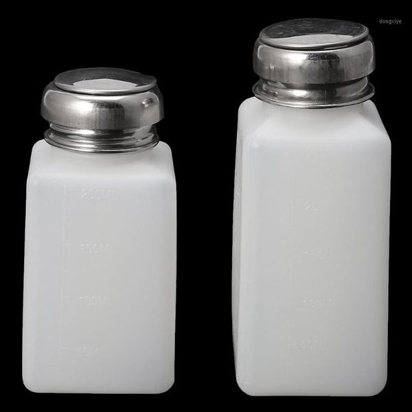 

1set 200ml/250ml empty nail art pump dispenser acetone polish remover alcohol liquid plastic suit1