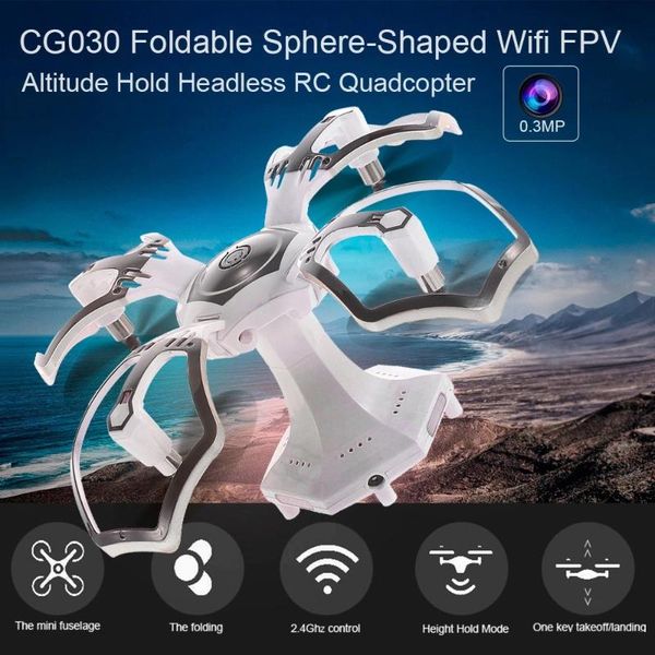 

egg shaped mini drone cg030 foldable with 0.3mp camera wifi fpv 6 axis gyro altitude hold headless quadcopter drones