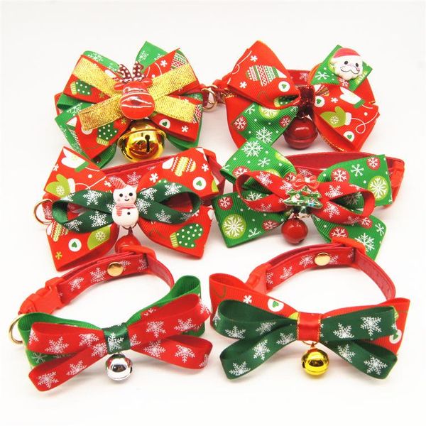 

ins wind christmas dog collar pet bow bell supplies wholesale collars & leashes